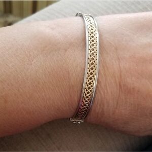 Retired Solvar Sophisticated Silver and 18k Gold Overlay Bracelet